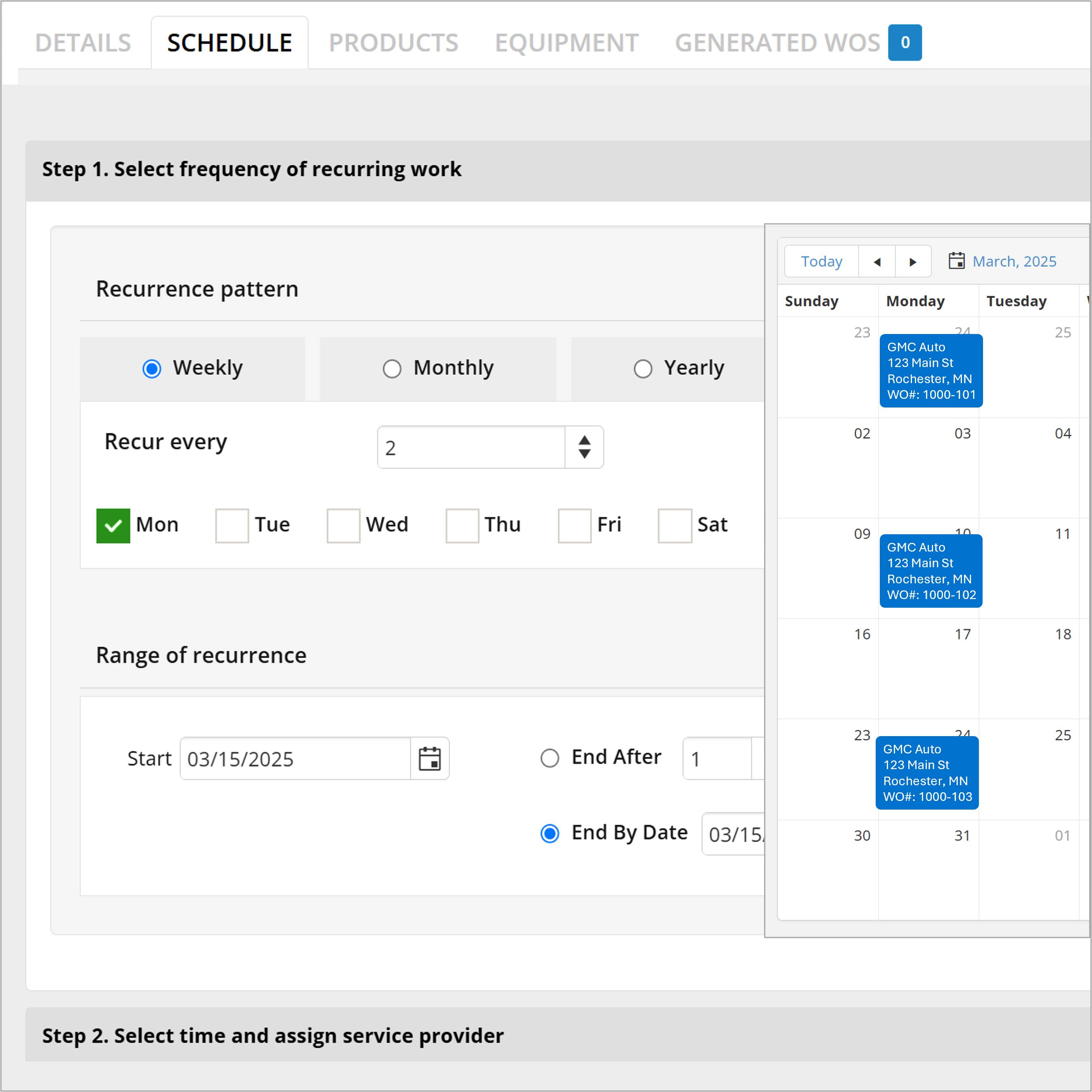 Field Promax recurring service and maintenance-contract scheduling for property management