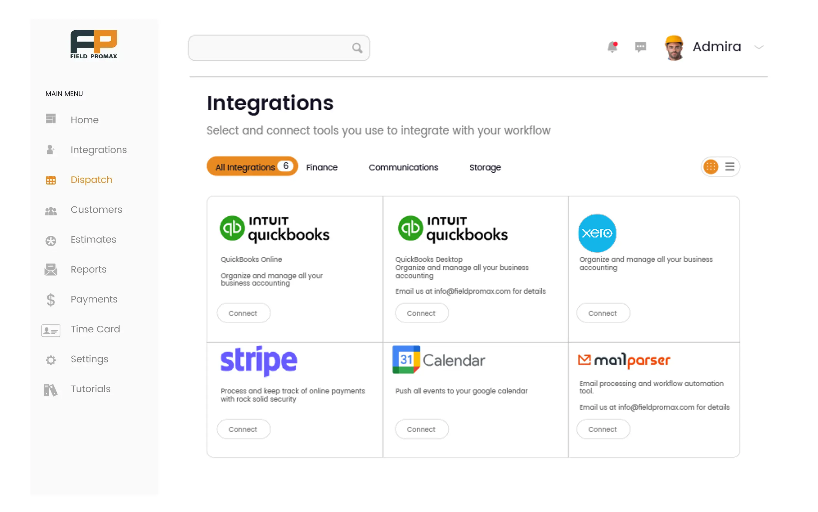 Tools & Integrations Screenshot
