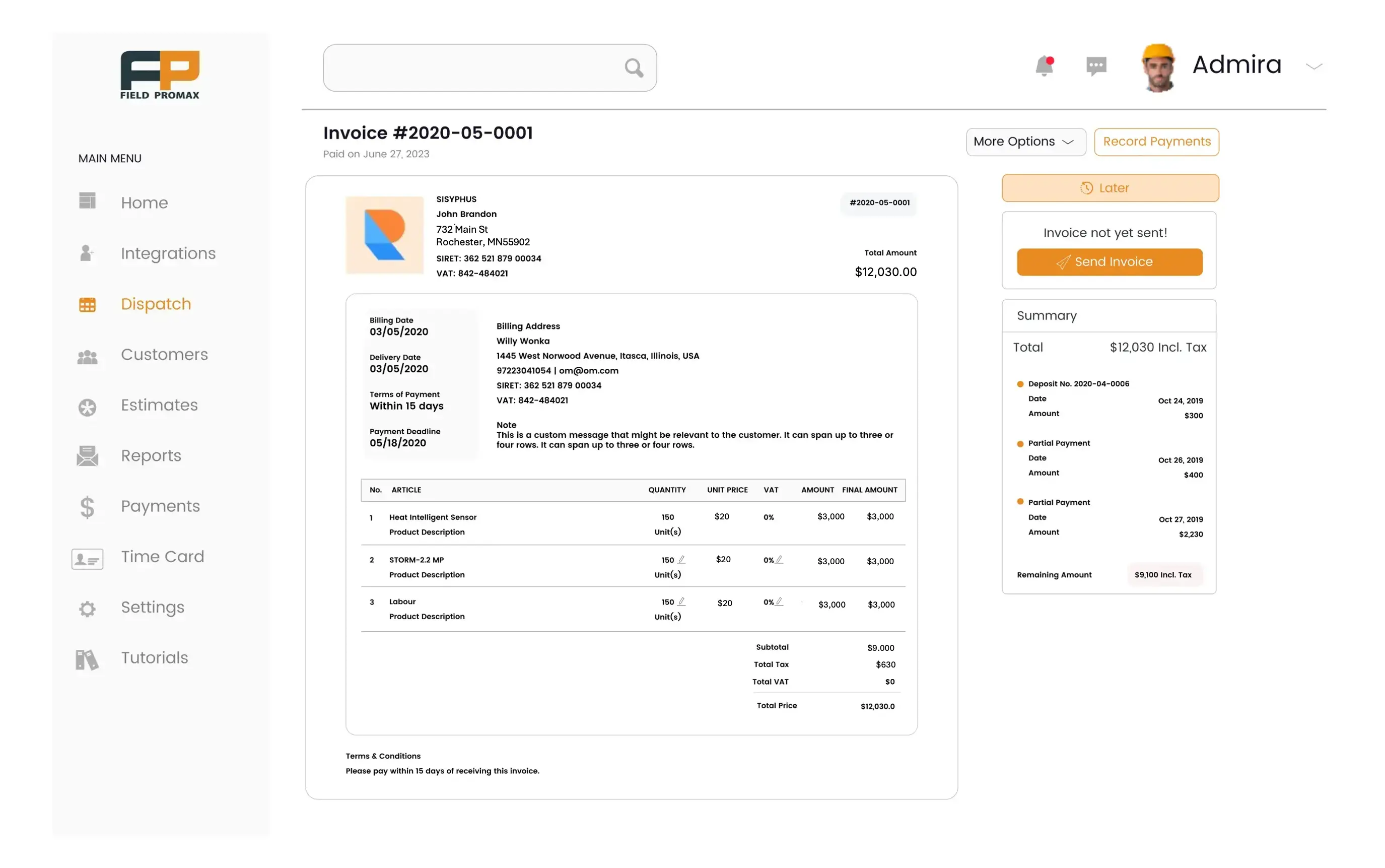 Built-In Reports Screenshot