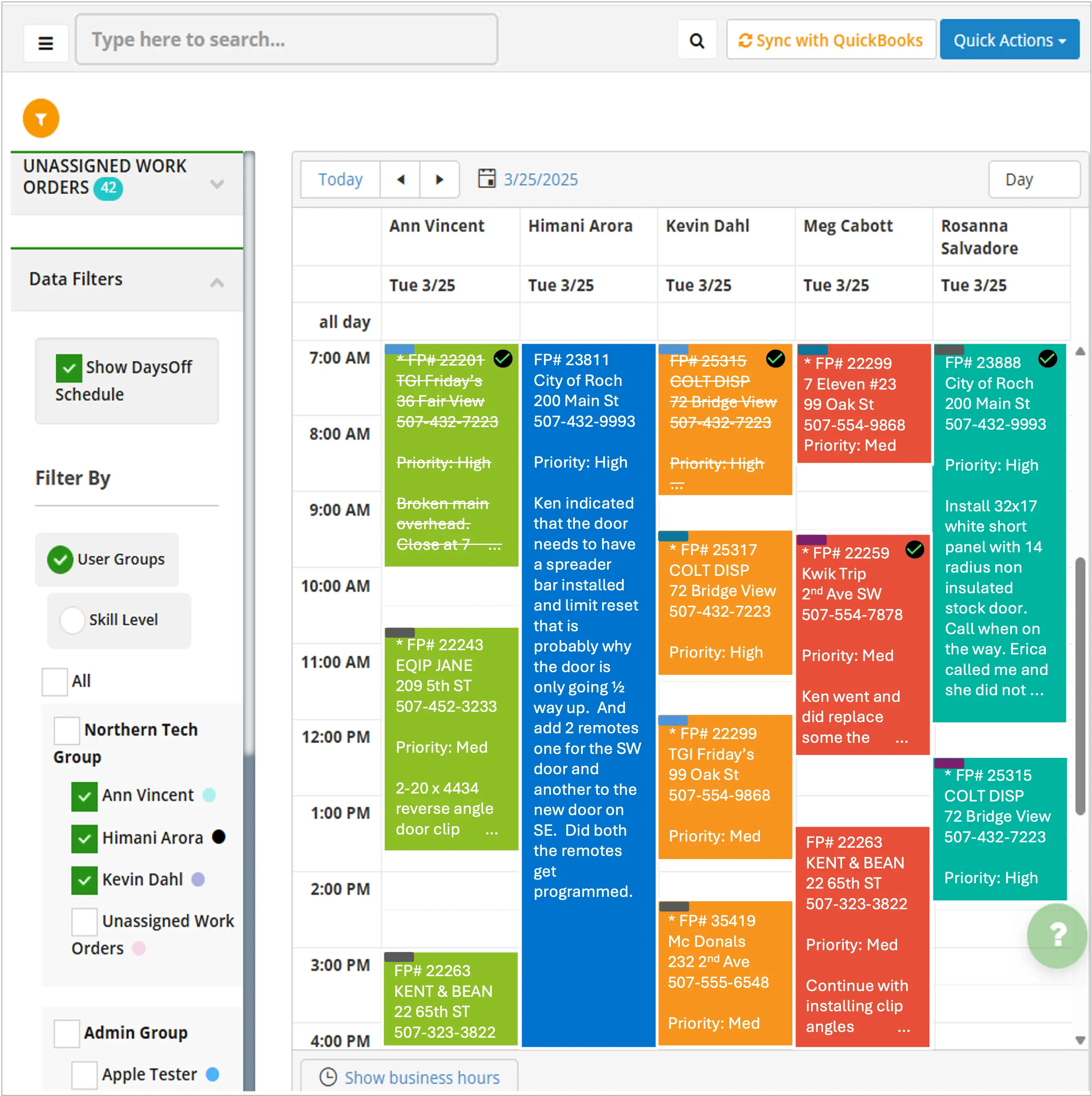 Electrical scheduling software