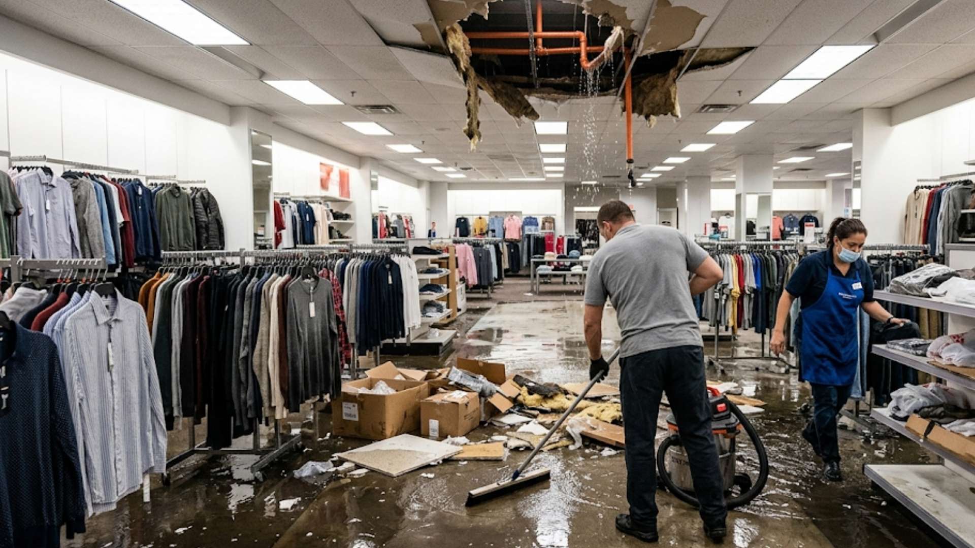 Store Water Damage After Ceiling Pipe Burst in Camp Pendleton, CA