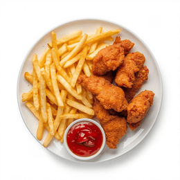 POLLO CRISPY CON PAPAS FRITAS