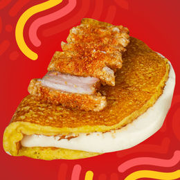 CACHAPA CON QUESO + PORK BELLY