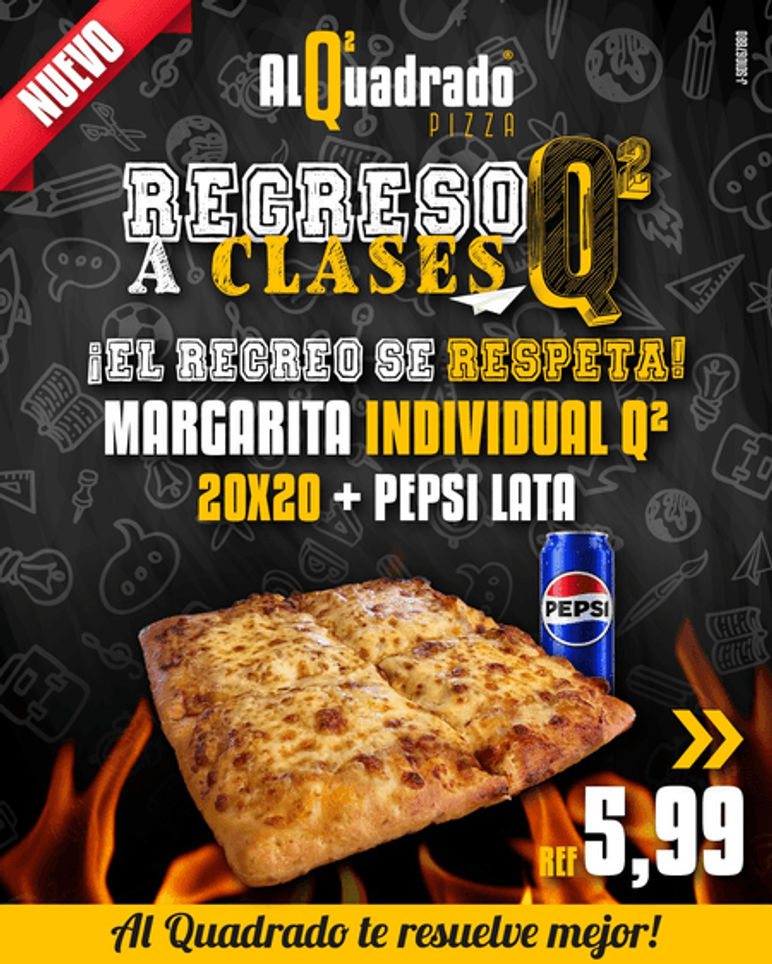 Margarita Individual Q² + Pepsi lata