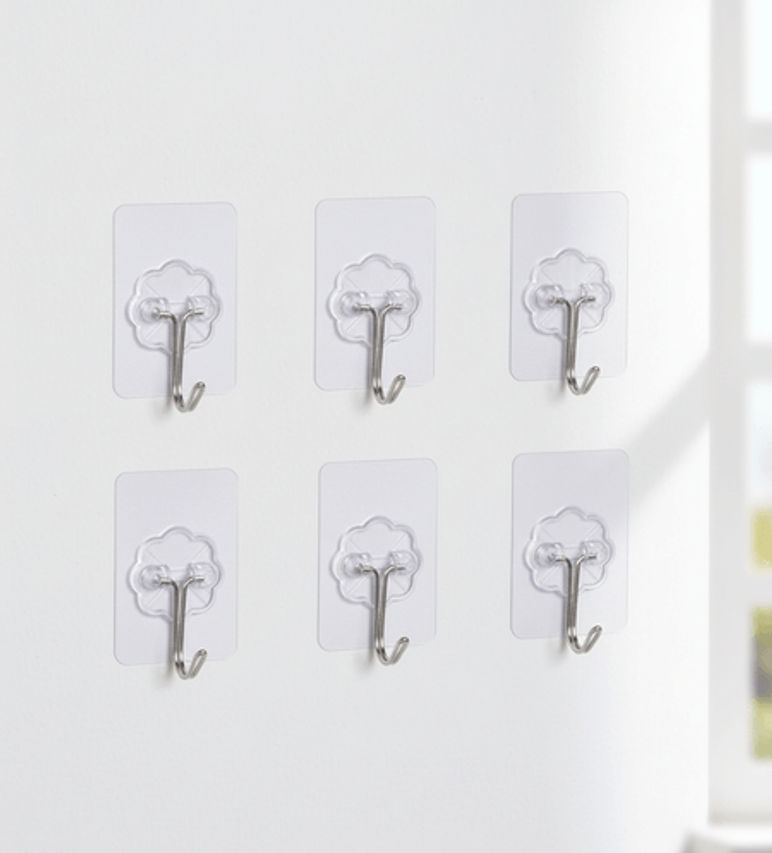Pack 6 Percheros Adhesivos Para Pared (sin Perforar)