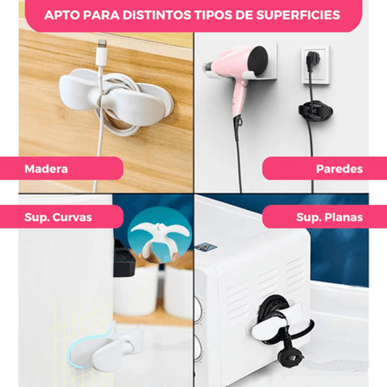 Pack de 2 Soportes Para Enrollar Cables*