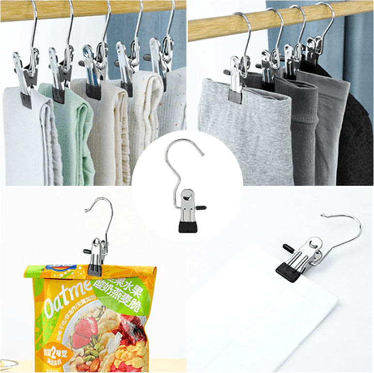 Pack de 4 Ganchos Clips para Pantalón (multifuncionales)