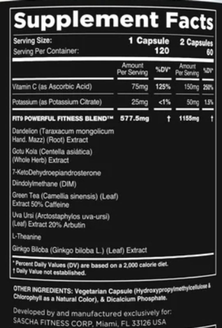 FIT 9 FAT LOSS SUPPORT (120 Cap)