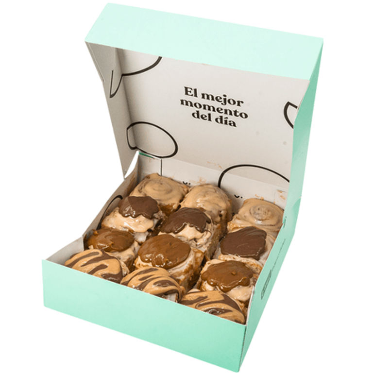 Caja de 12 Mini Rollos de Canela Full Topping