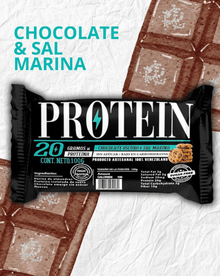 Galleta Proteica Choco Oscuro & Sal 100g – Volcán Protein