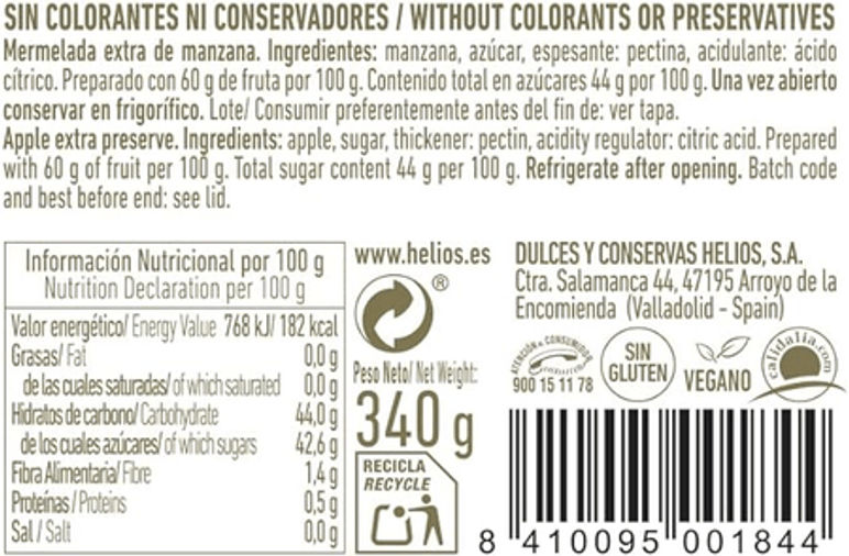 Mermelada de Manzana Extra 340g - Helios