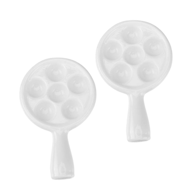 Plato para escargots ceramica con mango