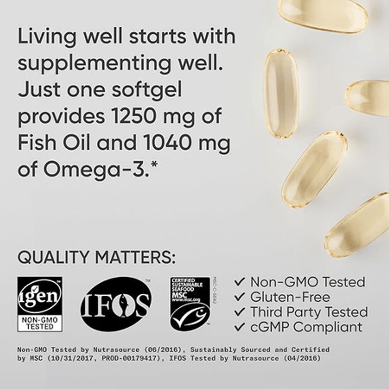 Omega 3 1250 mg 90 Cápsulas Blandas Sports Reseanch