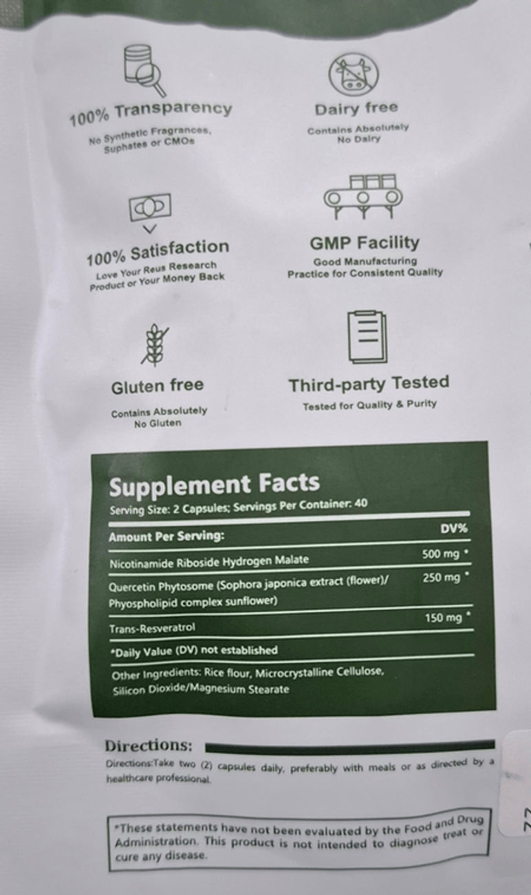 Nad + Resveratrol Liposomal 900mg 80 capsulas Gorani