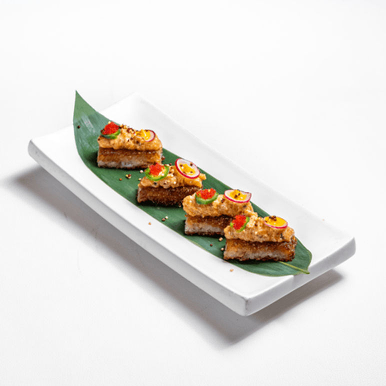 Crispy rice salmon