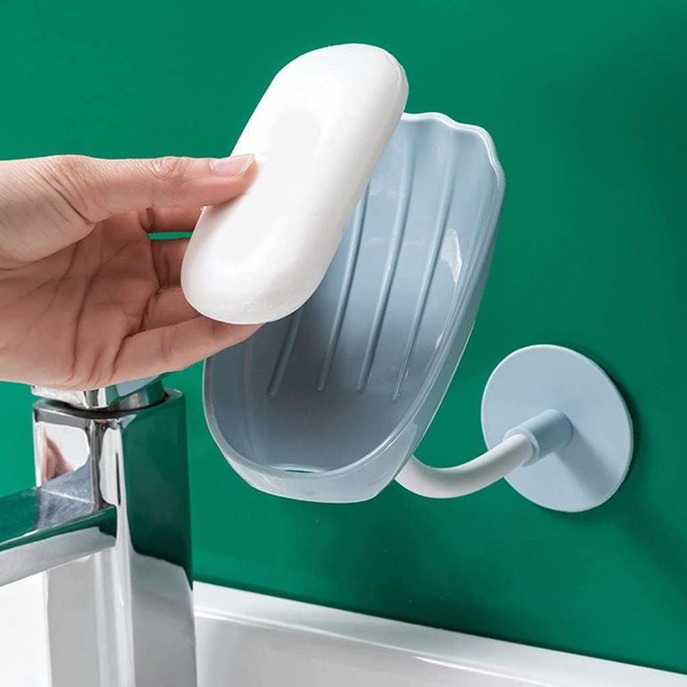 Jabonera Inclinada Con Adhesivo o Pie (drena el agua)