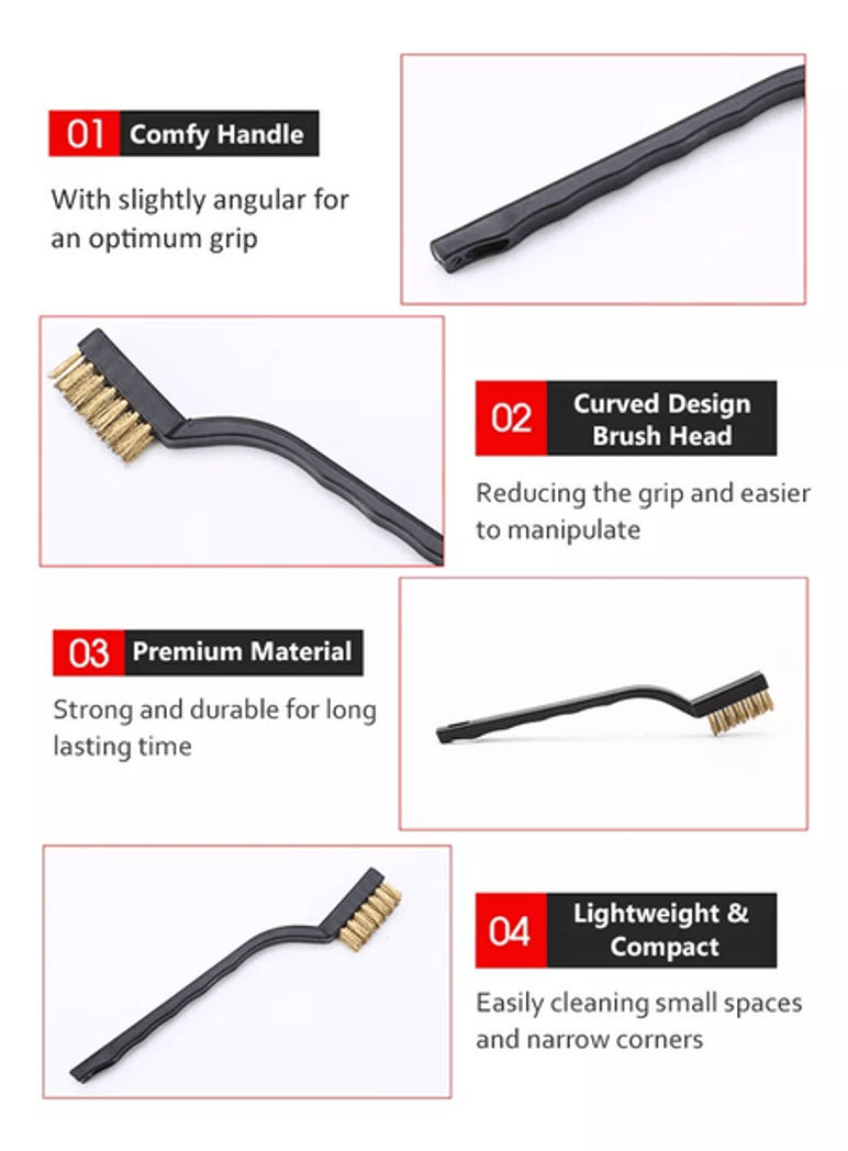 Kit 3 Cepillos De Alambre Multiuso (Nylon, cobre y alambre)