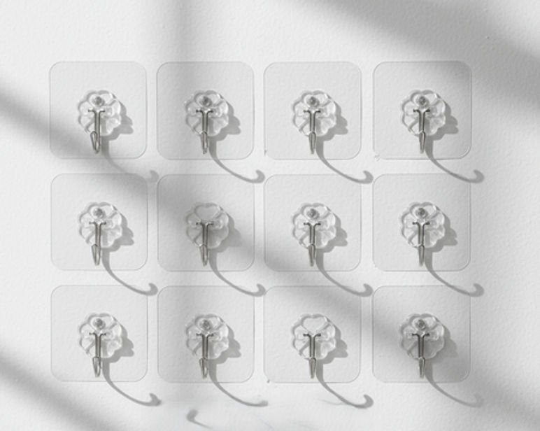 Pack 12 Percheros Adhesivos Para Pared (sin Perforar)