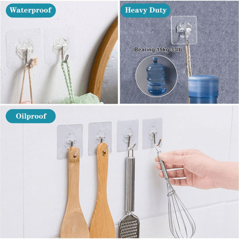 Pack 12 Percheros Adhesivos Para Pared (sin Perforar)