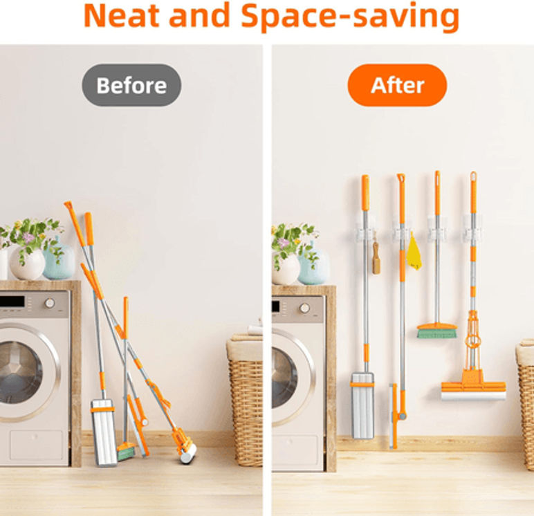 Soporte Adhesivo De Escoba/Pala/Haragán Para Pared*
