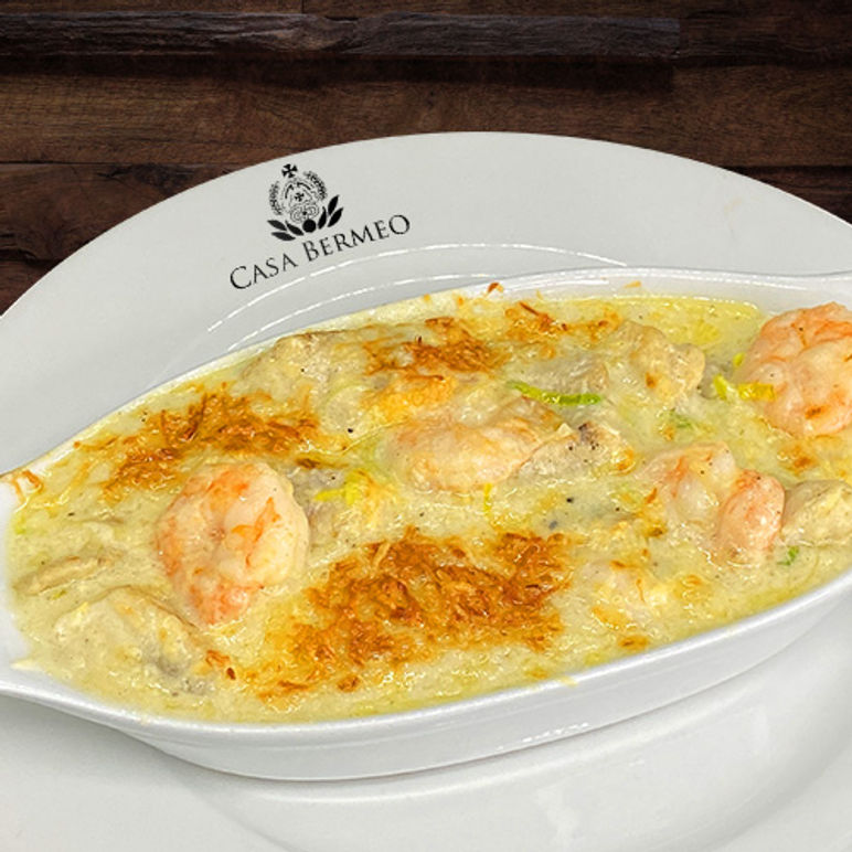 Delicia Gratinada de Mero y Camarones