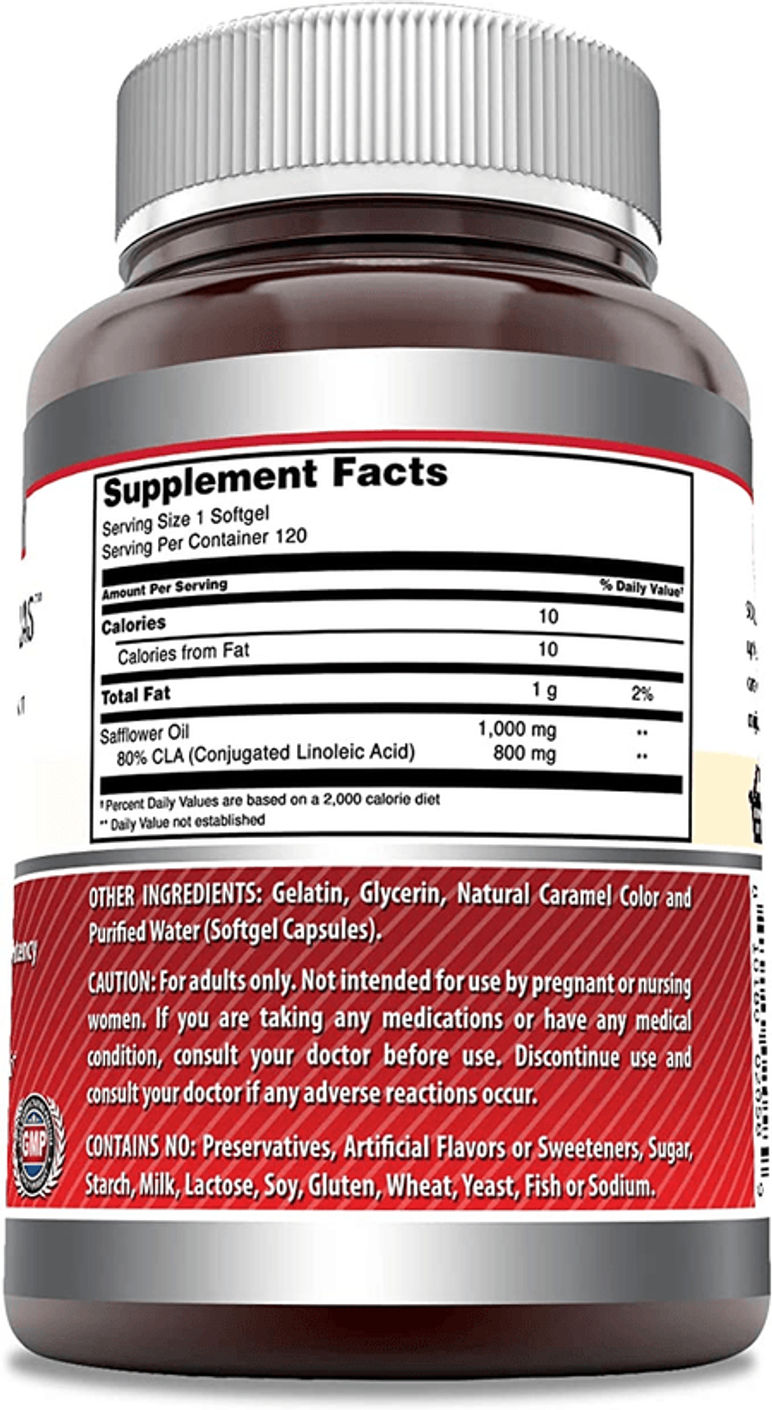CLA 1000 mg 120 cápsulas blandas Amazing Nutrition