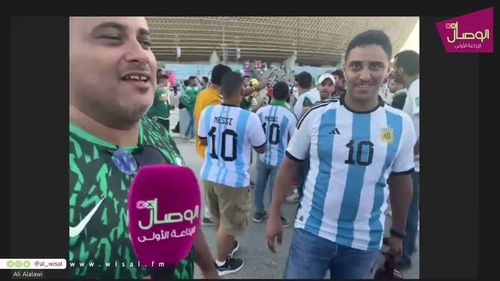 من البث المباشر #الوصال تلتقي بجمهور المنتخب السعودي بعد فوزه على الارجنتين