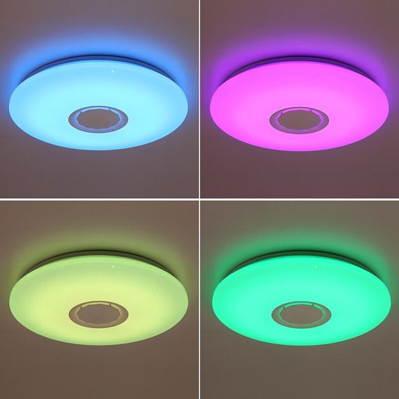Plafoniera LED SMART 30W cu Boxa Bluetooth, RGB + CCT, Control Telecomanda