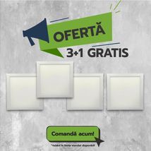 Panou Led 30x30 incastrat tavan casetat, 20W, rama alba, lumina rece, 3+1GRATIS 