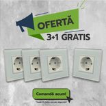 Priza Simpla cu Rama din Sticla, 3+1GRATIS 