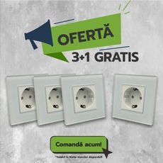 Priza Simpla cu Rama din Sticla, 3+1GRATIS 