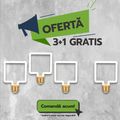 Bec LED Neon Patrat 4W/2200K/360lm, 3+1GRATIS