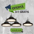 Corp LED industrial UFO Ø290mm, 100W=500W, lumina rece, 3+1 GRATIS