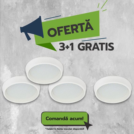 Plafoniera baie Led 20W=170W,Volans rotunda Ø225, 3000K, lumina calda, 3+1GRATIS