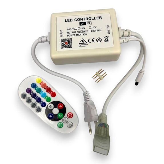 CONTROLLER BANDA LED RGB 5050 720W 220V 9MM PIN WI-FI+TELECOMANDA