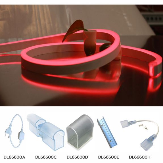 Neon Flex Rosu 10W/M SMD2835 8x16mm/220V