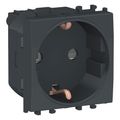 Priza 2P+E obturatoare Schneider Easy Styl, 2M, negru