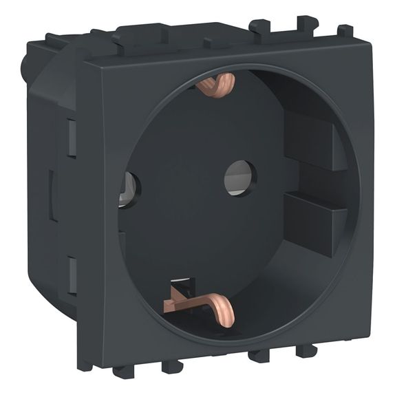 Priza 2P+E obturatoare Schneider Easy Styl, 2M, negru