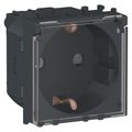 Priza 2P+E obturatoare cu capac Schneider Easy Styl, 2M, negru