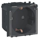 Priza 2P+E obturatoare cu capac Schneider Easy Styl, 2M, negru