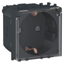 Priza 2P+E obturatoare cu capac Schneider Easy Styl, 2M, negru