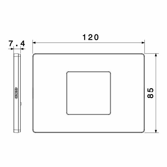 Rama ornament 2 module, Matcha lucios, Gewiss System Pura GWC25102TMT