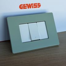 Rama ornament 3 module, Matcha lucios, Gewiss System Pura GWC25103TMT