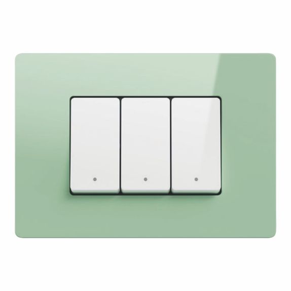Rama ornament 3 module, Matcha lucios, Gewiss System Pura GWC25103TMT