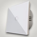 Intrerupator touch cap scara, cu panou de sticla, alb