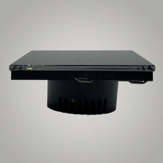 Intrerupator touch cap scara, cu panou de sticla, negru