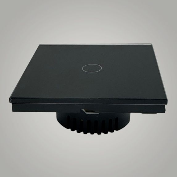 Intrerupator touch cap scara, cu panou de sticla, negru