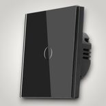 Intrerupator touch cap scara, cu panou de sticla, negru