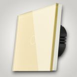 Intrerupator touch cap scara, cu panou de sticla, auriu