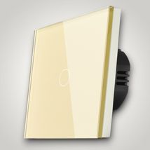 Intrerupator touch cap scara, cu panou de sticla, auriu